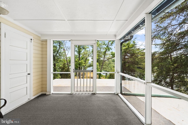 view of unfurnished sunroom