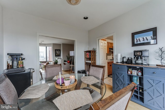 dining area featuring light hardwood / wood-style floors