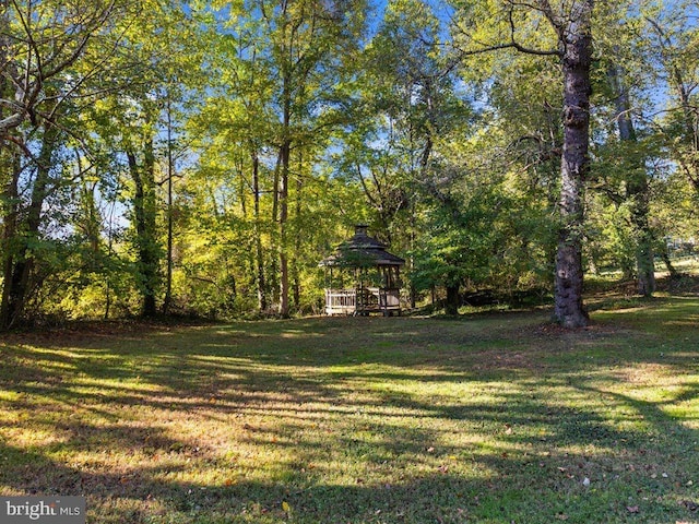 view of yard with a gazebo