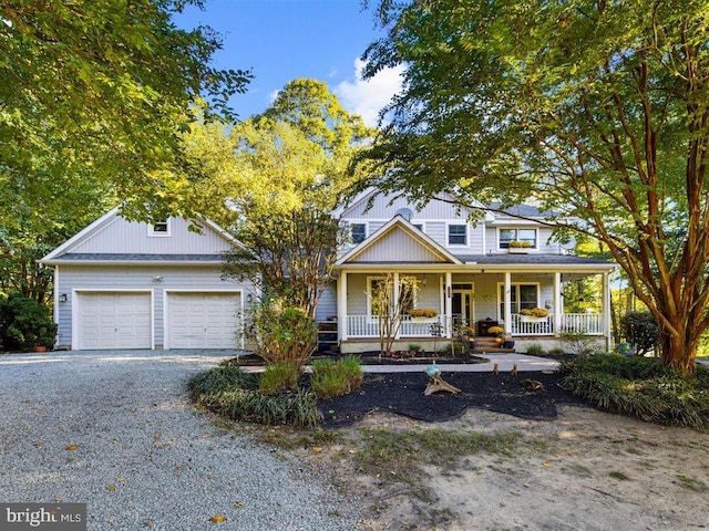 view of front of house featuring a garage and covered porch