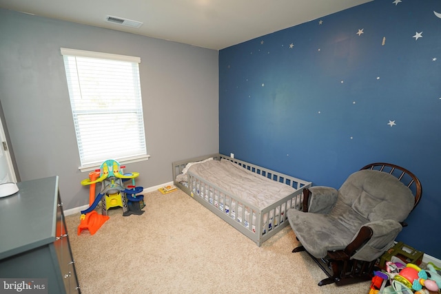 bedroom with carpet