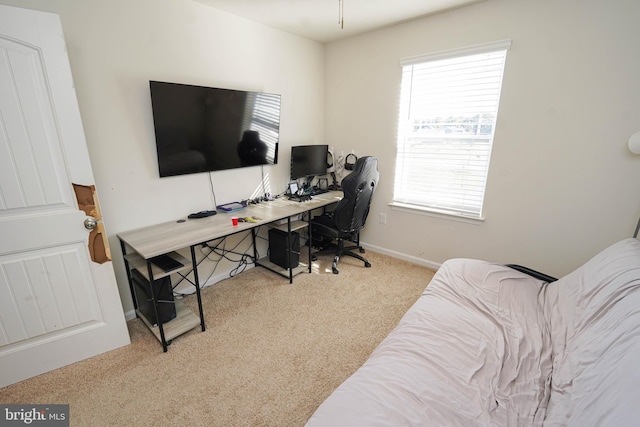 view of carpeted office space