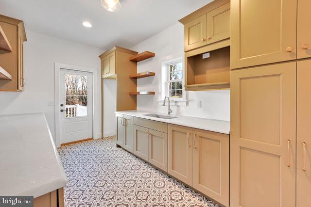 kitchen with plenty of natural light and sink