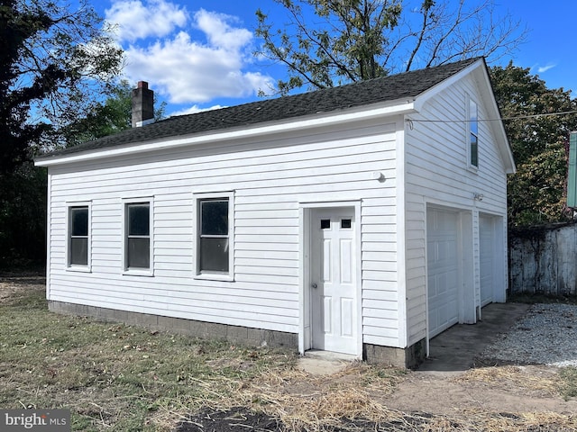 view of garage
