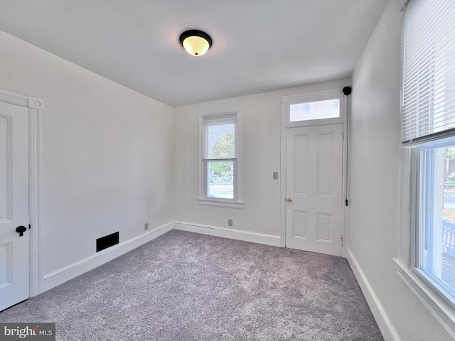 interior space featuring baseboards and carpet flooring