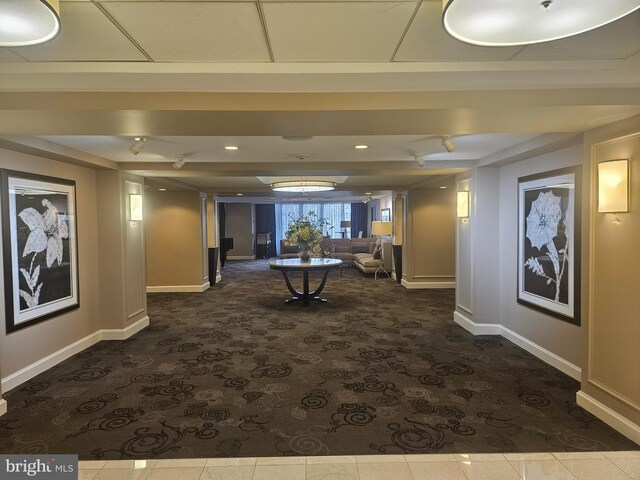 interior space featuring tile patterned flooring