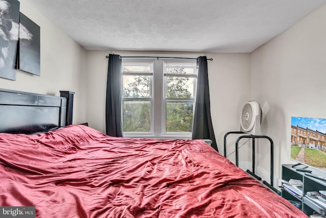 bedroom with a textured ceiling