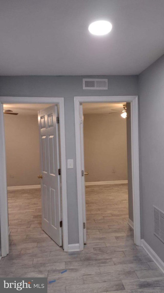 hall featuring light hardwood / wood-style floors