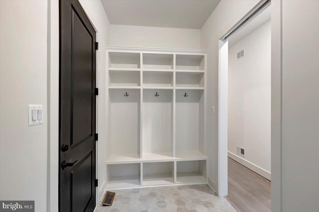 mudroom featuring light hardwood / wood-style flooring