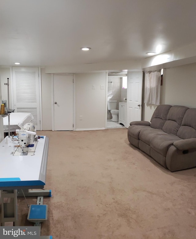 view of carpeted living room