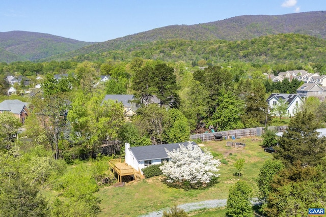 bird's eye view featuring a mountain view