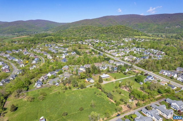 drone / aerial view with a mountain view