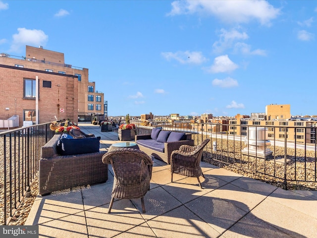 view of patio featuring an outdoor hangout area