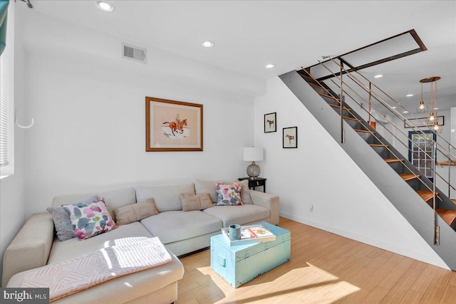 living room featuring wood-type flooring