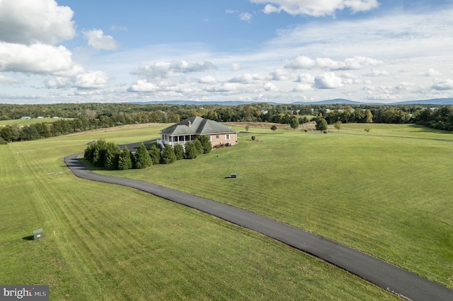 bird's eye view with a rural view