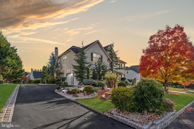 view of front of home with a garage