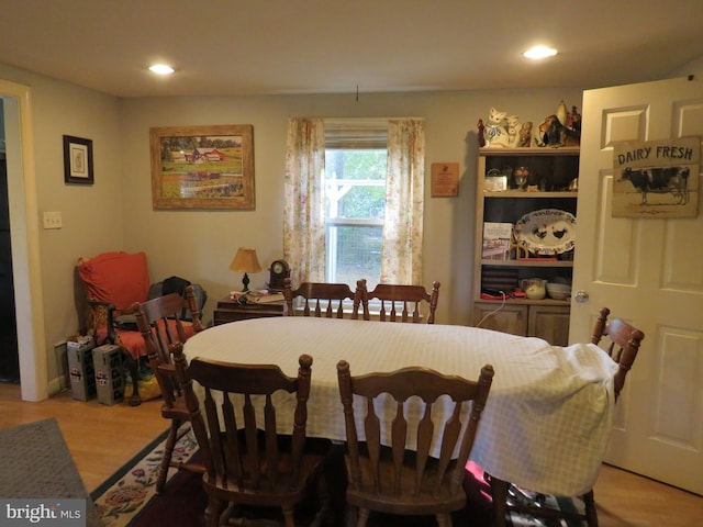 dining room featuring light hardwood / wood-style floors