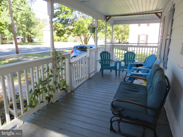 deck with a porch