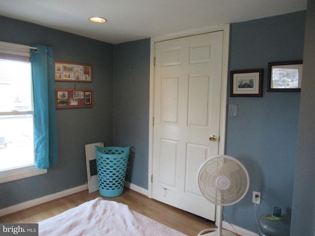 sitting room featuring light hardwood / wood-style flooring and a wealth of natural light