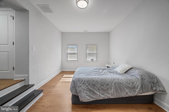 bedroom featuring light wood-type flooring