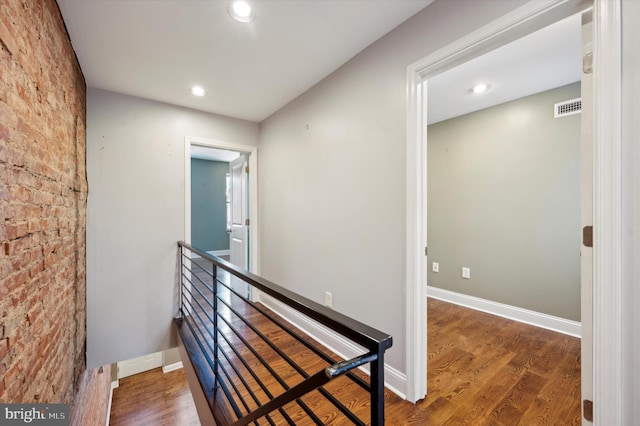 hall featuring dark hardwood / wood-style floors