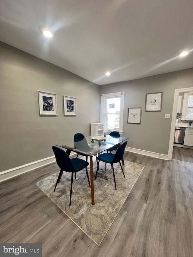 dining room featuring hardwood / wood-style flooring