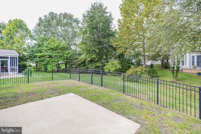 view of yard with a patio