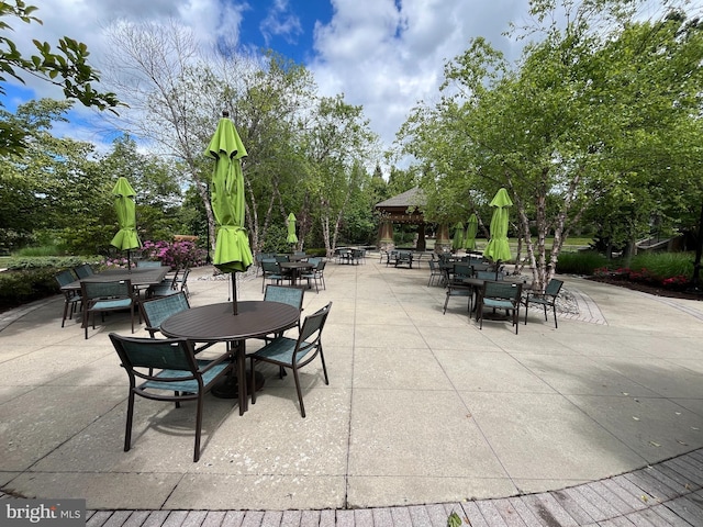79 Table Bluff Dr, Fredericksburg, VA 22406 - view of patio / terrace featuring outdoor dining space and a gazebo