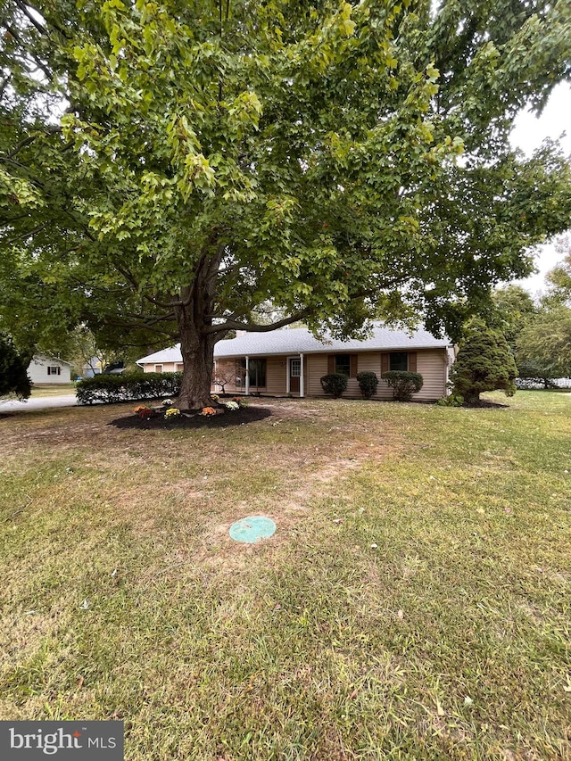 view of front facade with a front yard