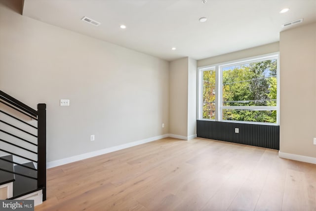 empty room featuring light wood-type flooring