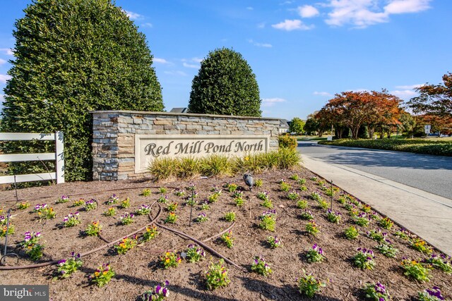 view of community sign