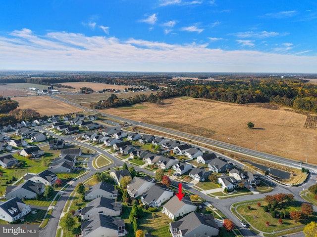 aerial view with a residential view