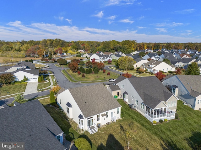 aerial view featuring a residential view