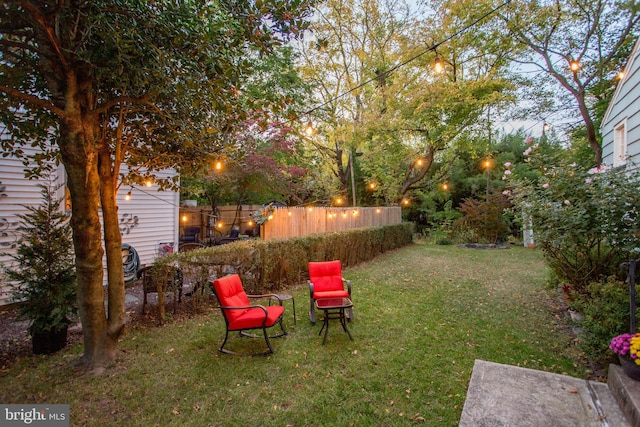 view of yard featuring fence