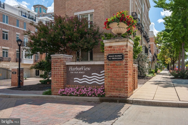 view of community sign