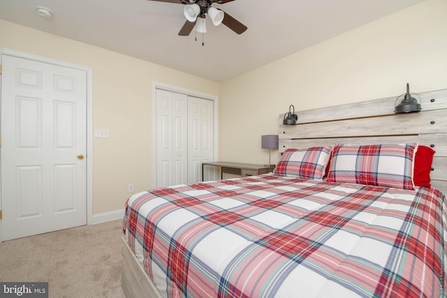1121 Ward St, Baltimore, MD 21230 - bedroom with carpet flooring, a closet, and ceiling fan