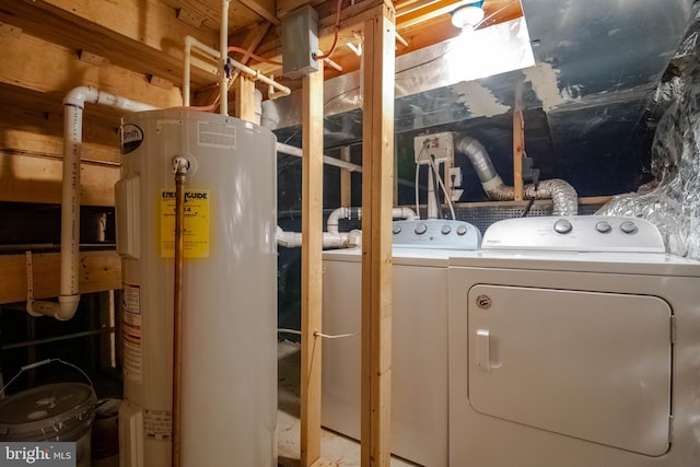 1121 Ward St, Baltimore, MD 21230 - laundry room with water heater and washing machine and clothes dryer