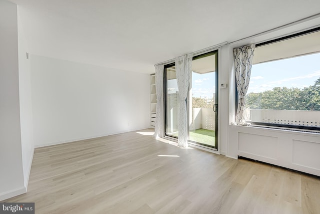 unfurnished room featuring light hardwood / wood-style flooring