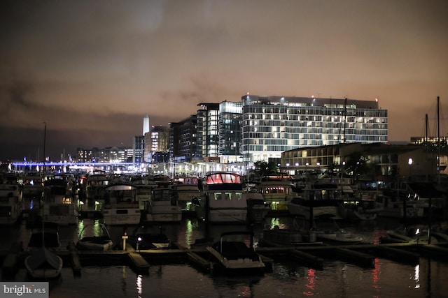 property's view of city with a water view