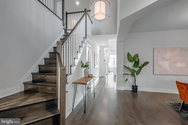 entrance foyer with dark wood-type flooring