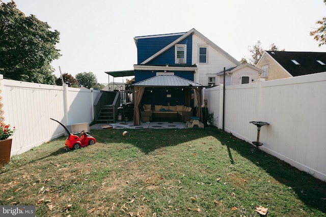 view of yard featuring a gazebo and a patio area