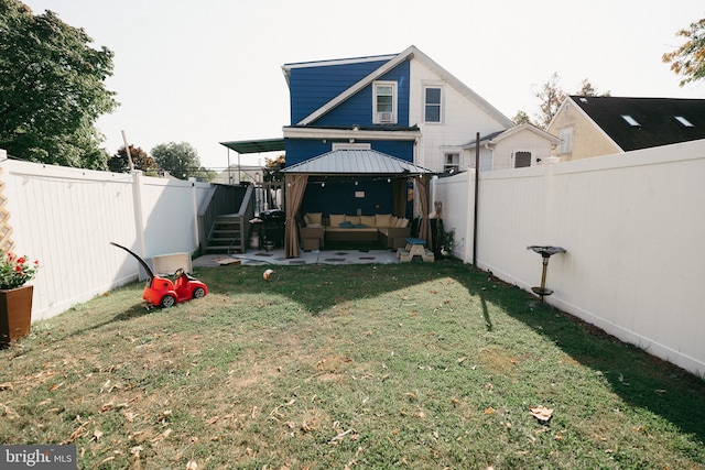 view of yard with a gazebo and a patio area