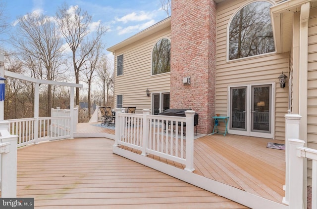 deck with french doors