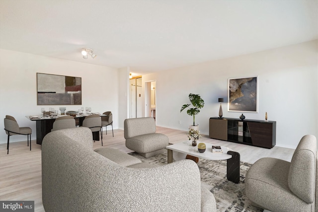 living room featuring light hardwood / wood-style flooring