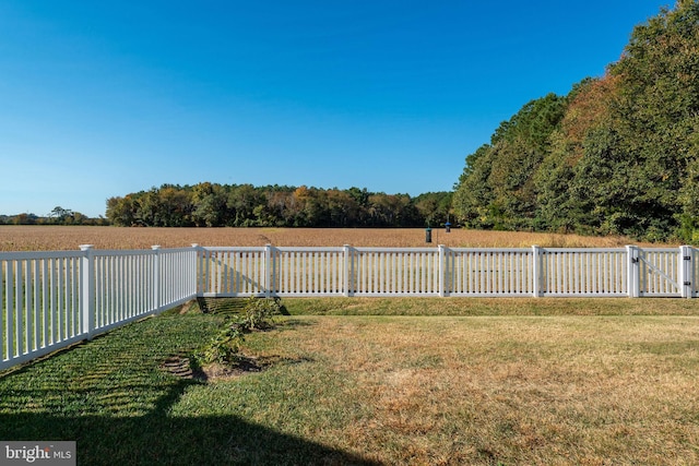 view of yard featuring a rural view