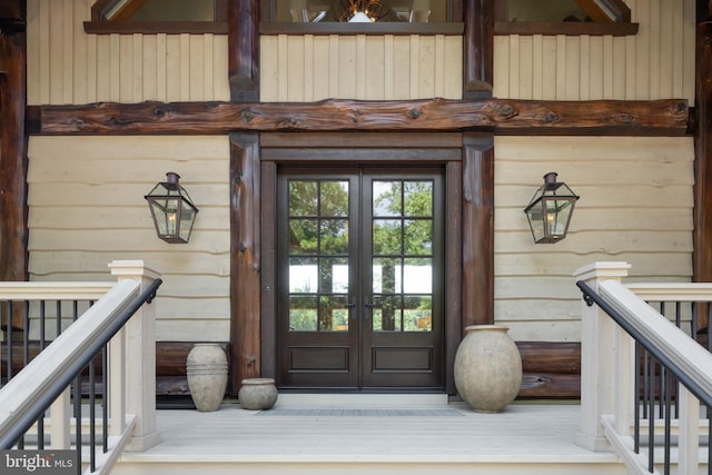 entrance to property with french doors