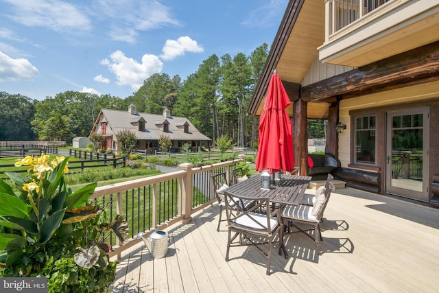 deck with french doors