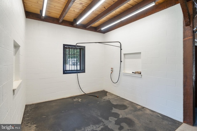 interior space with wooden ceiling