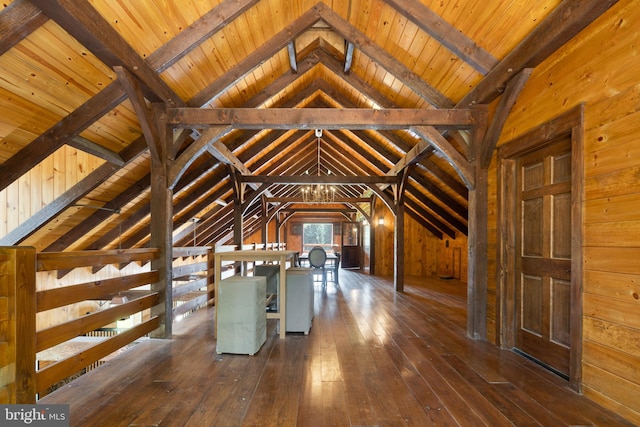 view of unfinished attic