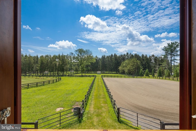 exterior space with a rural view